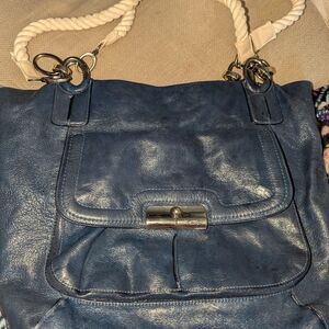 Coach *PROJECT* Kristin Pinnacle Navy Blue Leather Bag with Silver Accents